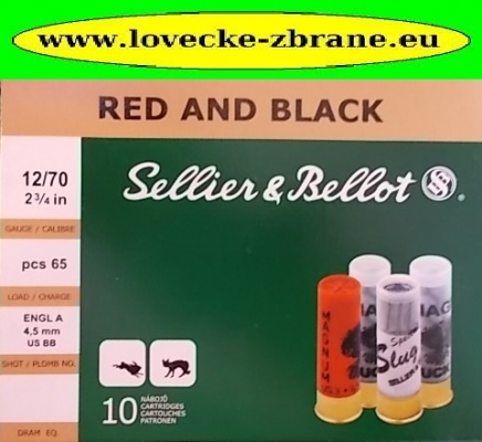 Obrázek pro Náboj 12/70/4,5mm/65 broků Sellier&Bellot- Red&Black