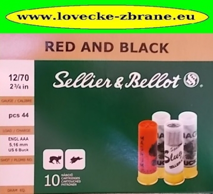 Obrázek pro Náboj 12/70/5,16mm/44 broků Sellier&Bellot- Red&Black